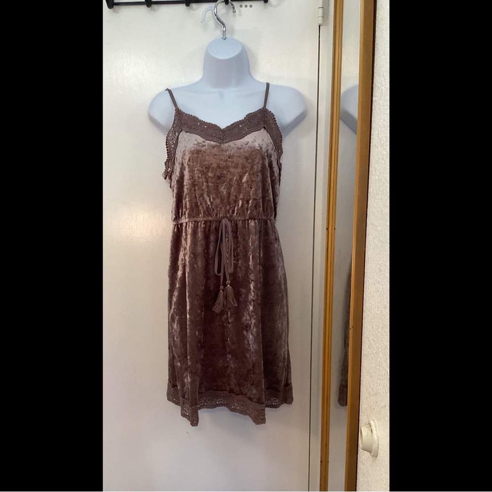 Velvet Spaghetti Strap Dress